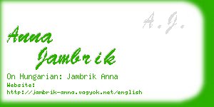 anna jambrik business card
